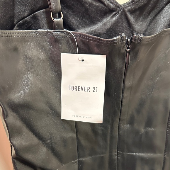 Forever 21 Black Faux Leather Dress - Picture 3 of 3